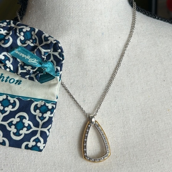 Brighton Jewelry - Brighton Jewelry Primavera Necklace Two-tone Silver Plated Crystals Cloth Bag